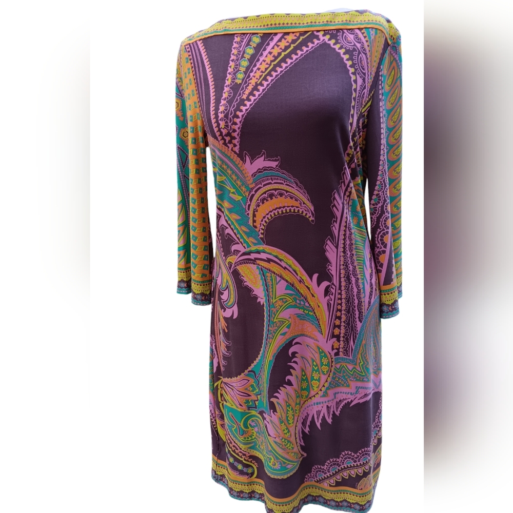 ICE multi color design fall dress -- size 4